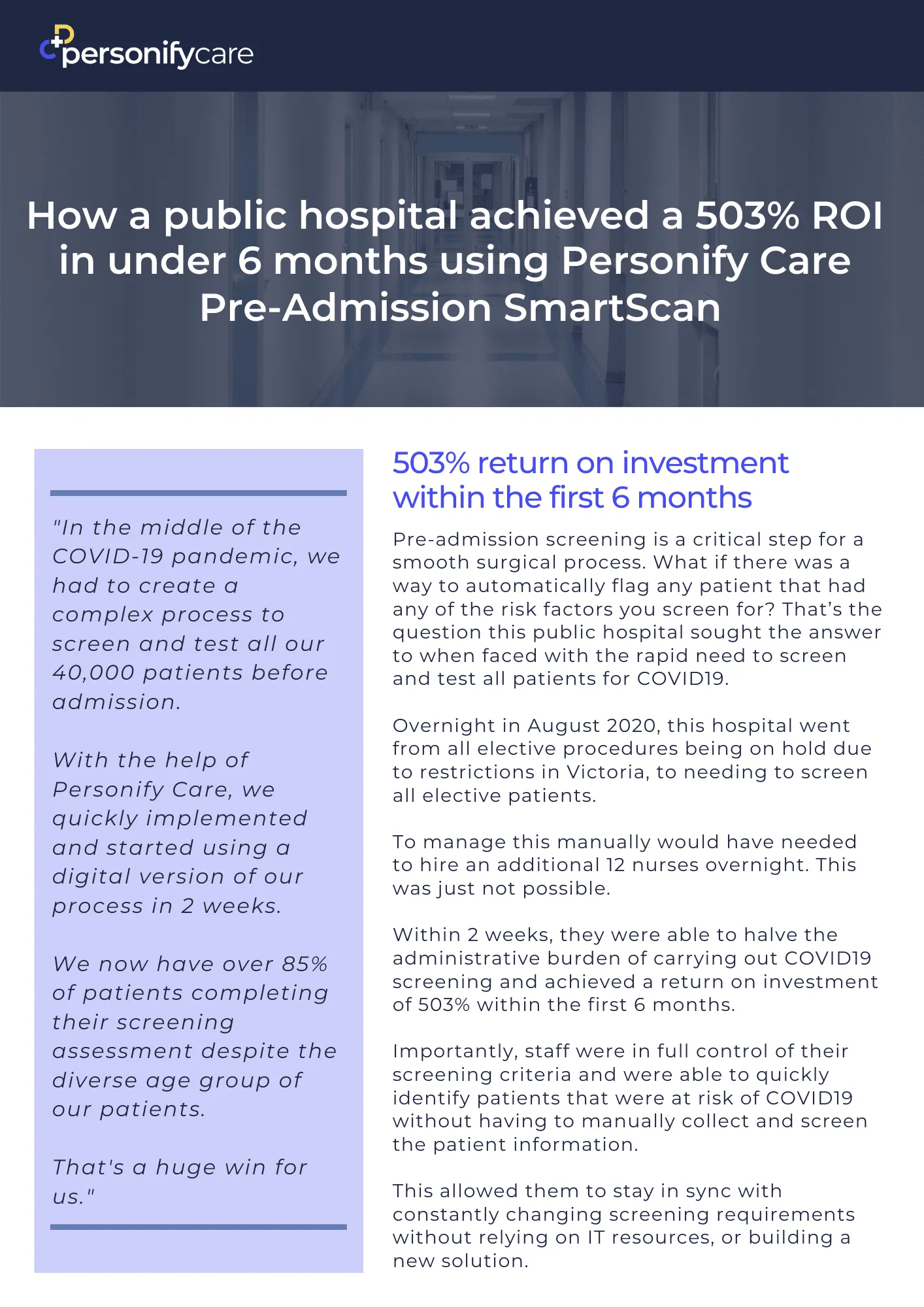 Major Public Hospital ROI